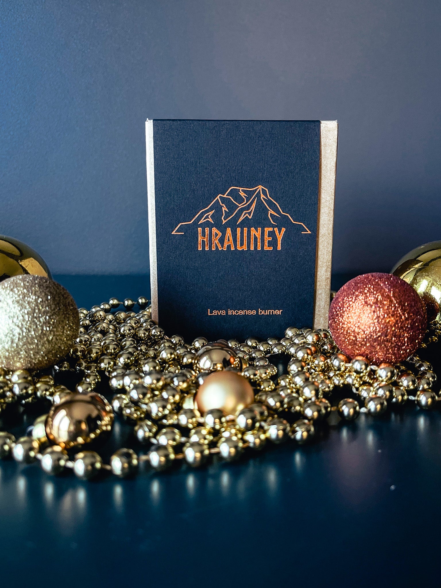 Christmas lava cube natural grey and copper - Hrauney