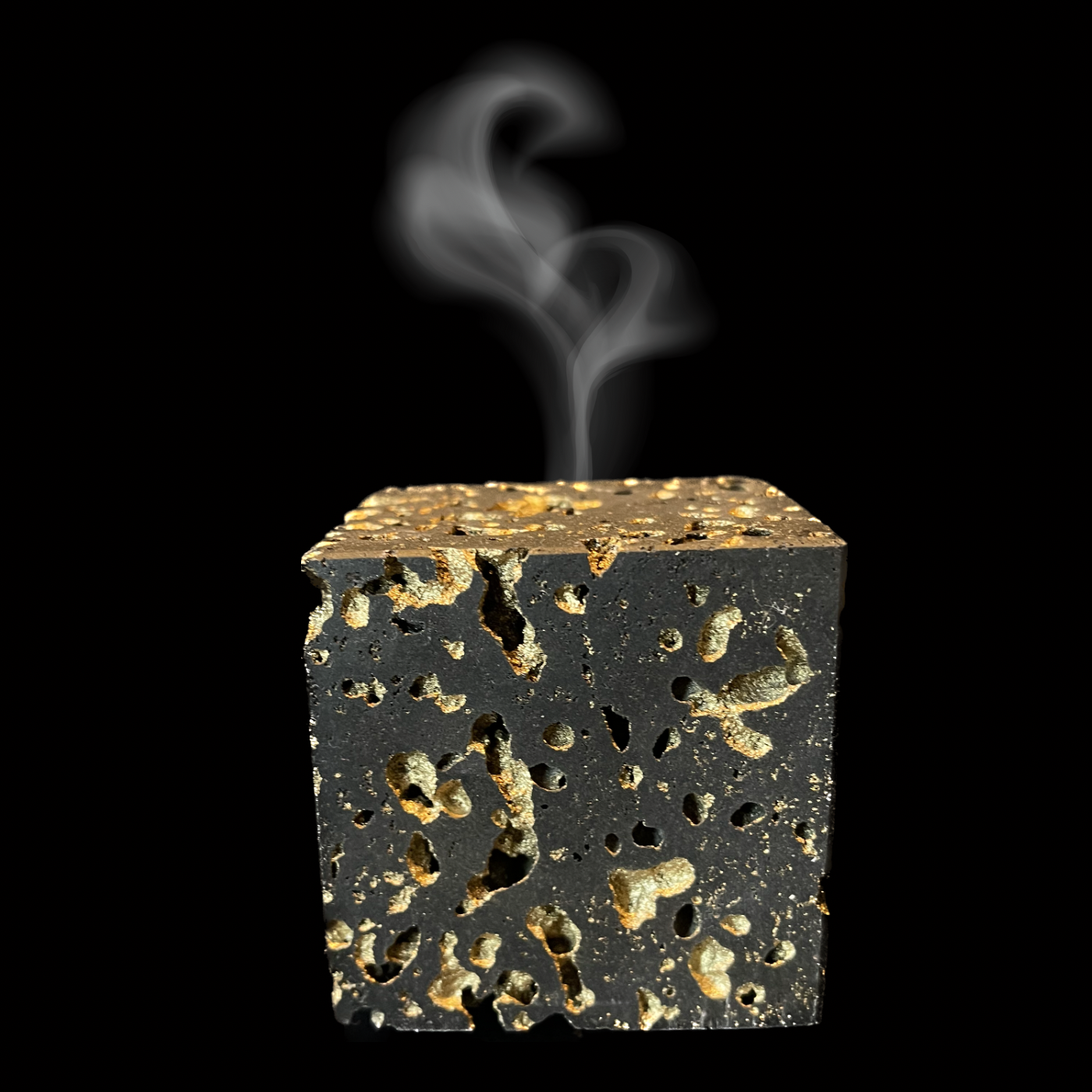 Christmas lava cube black and gold - Hrauney