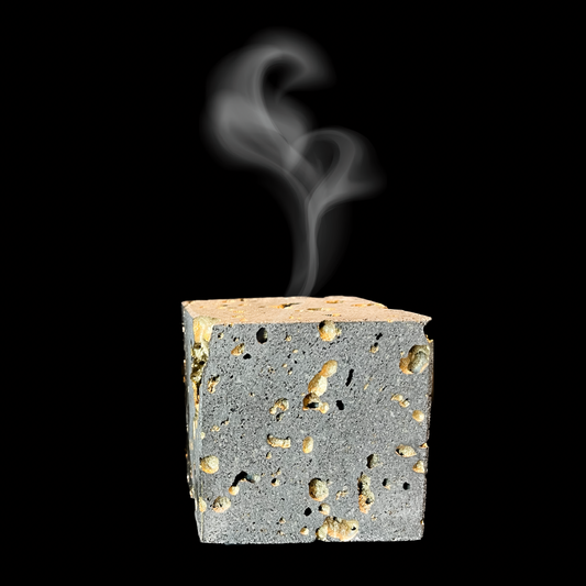 Christmas lava cube natural grey and gold - Hrauney