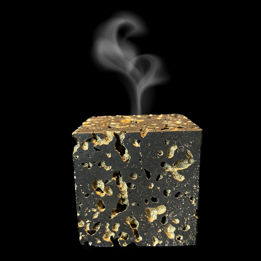 Christmas lava cube black and gold - Hrauney